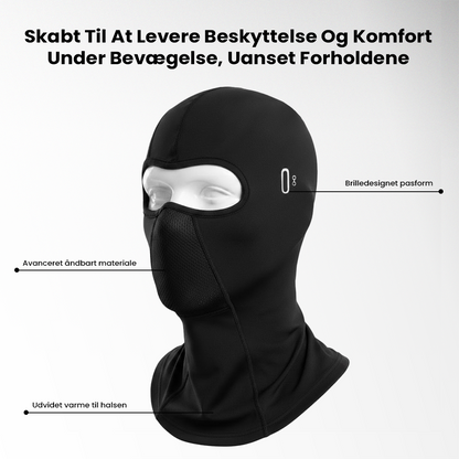 Vindtæt cykelbalaklava – termisk hals- og ansigtsdækning